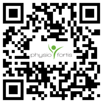 QR Code zum 360° Rundgang der Physiotherapie Physio Fortis Binningen