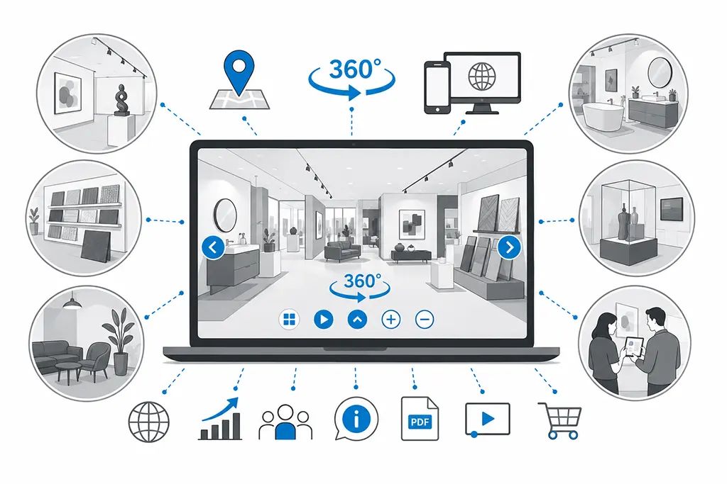 Virtueller 360 Grad Rundgang für eine Ausstellung oder einen Showroom